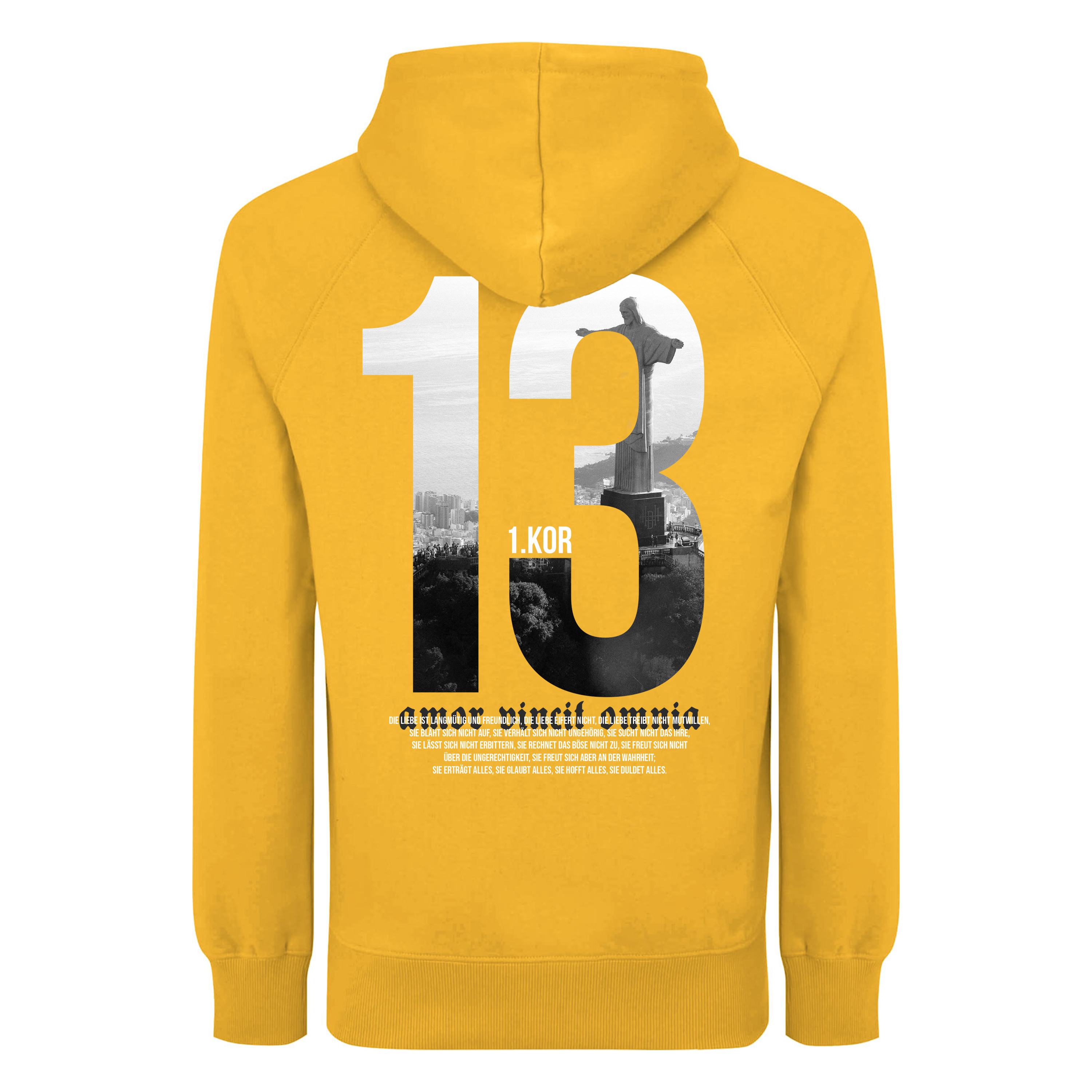 Hoodie 1. Korinther 13 – mango