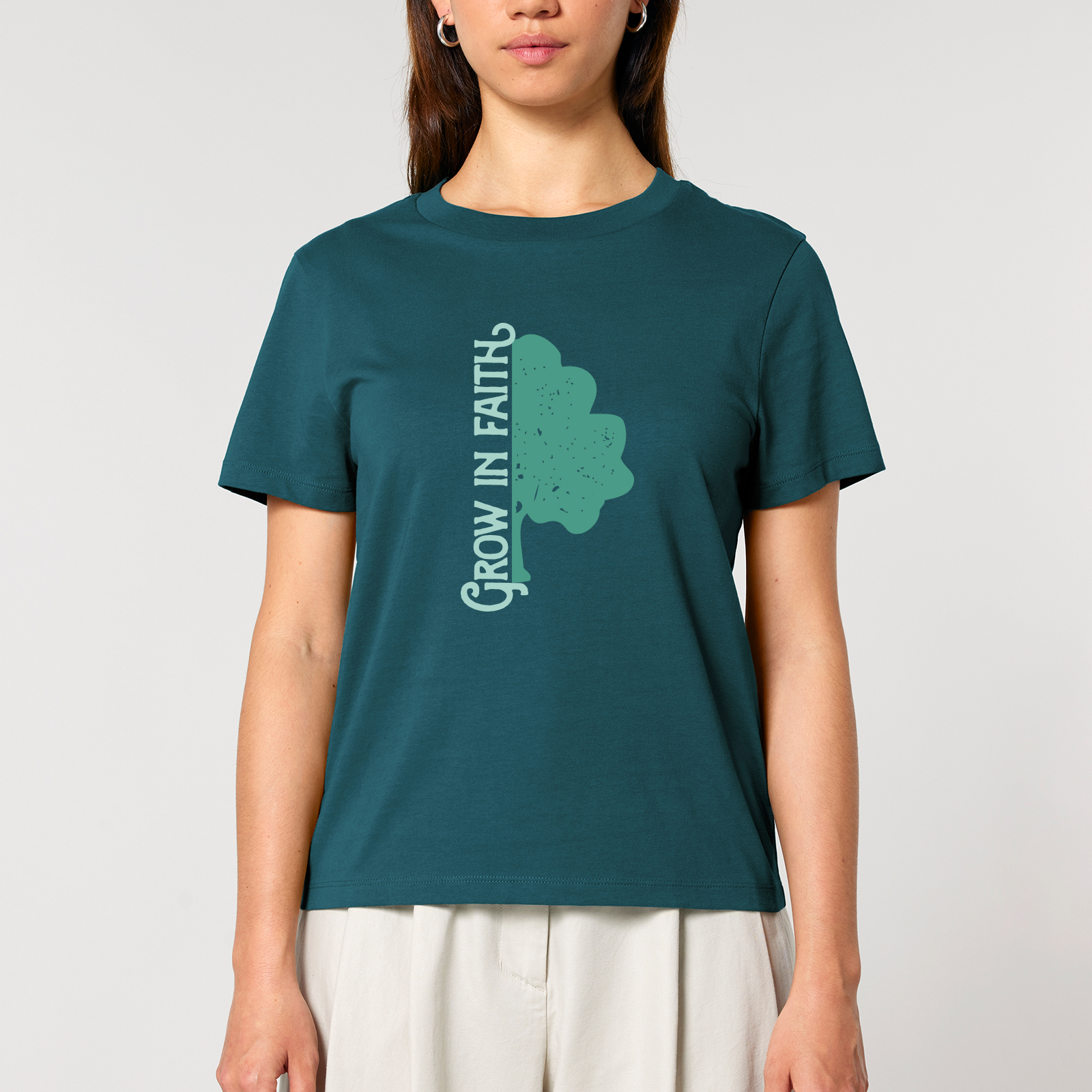 Girlie-Shirt grow (petrol)