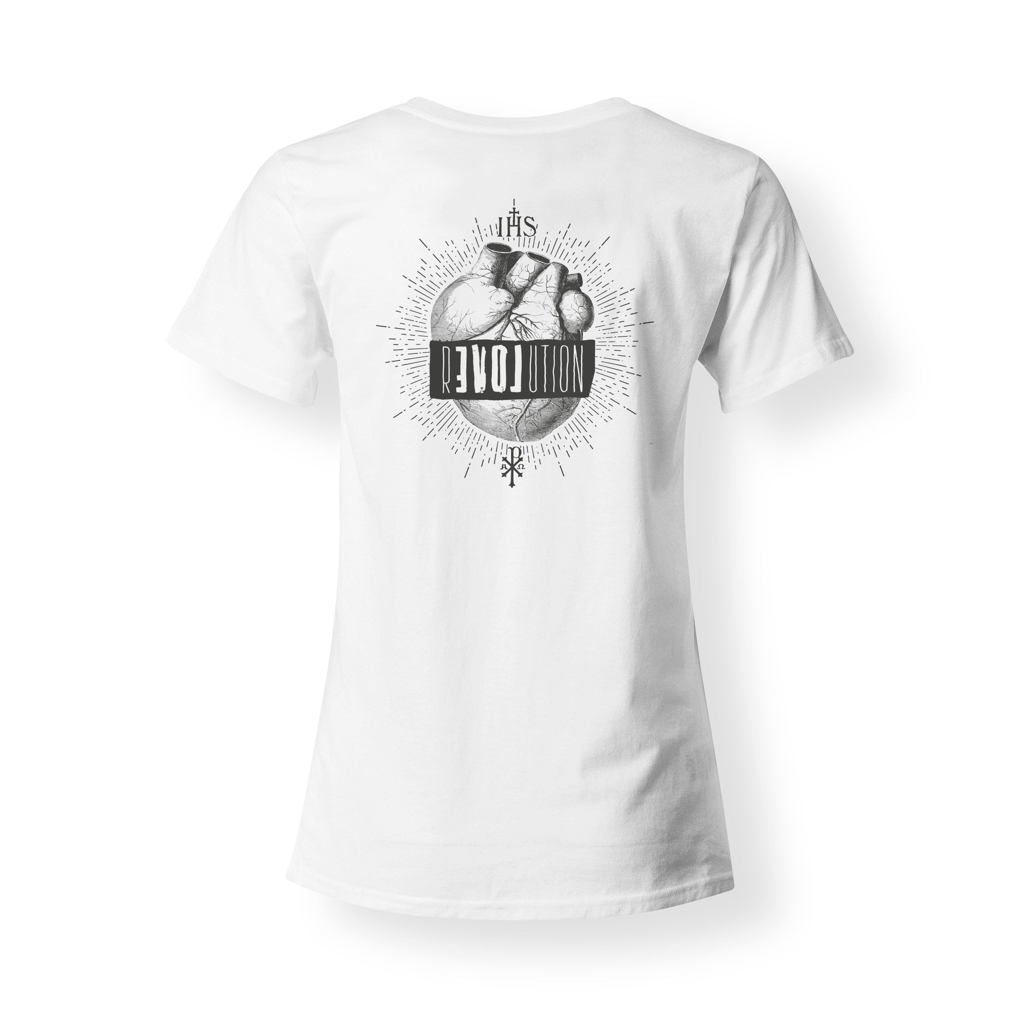 Girlie-Shirt "Revolution (LOVE)" Backprint (Weiß)