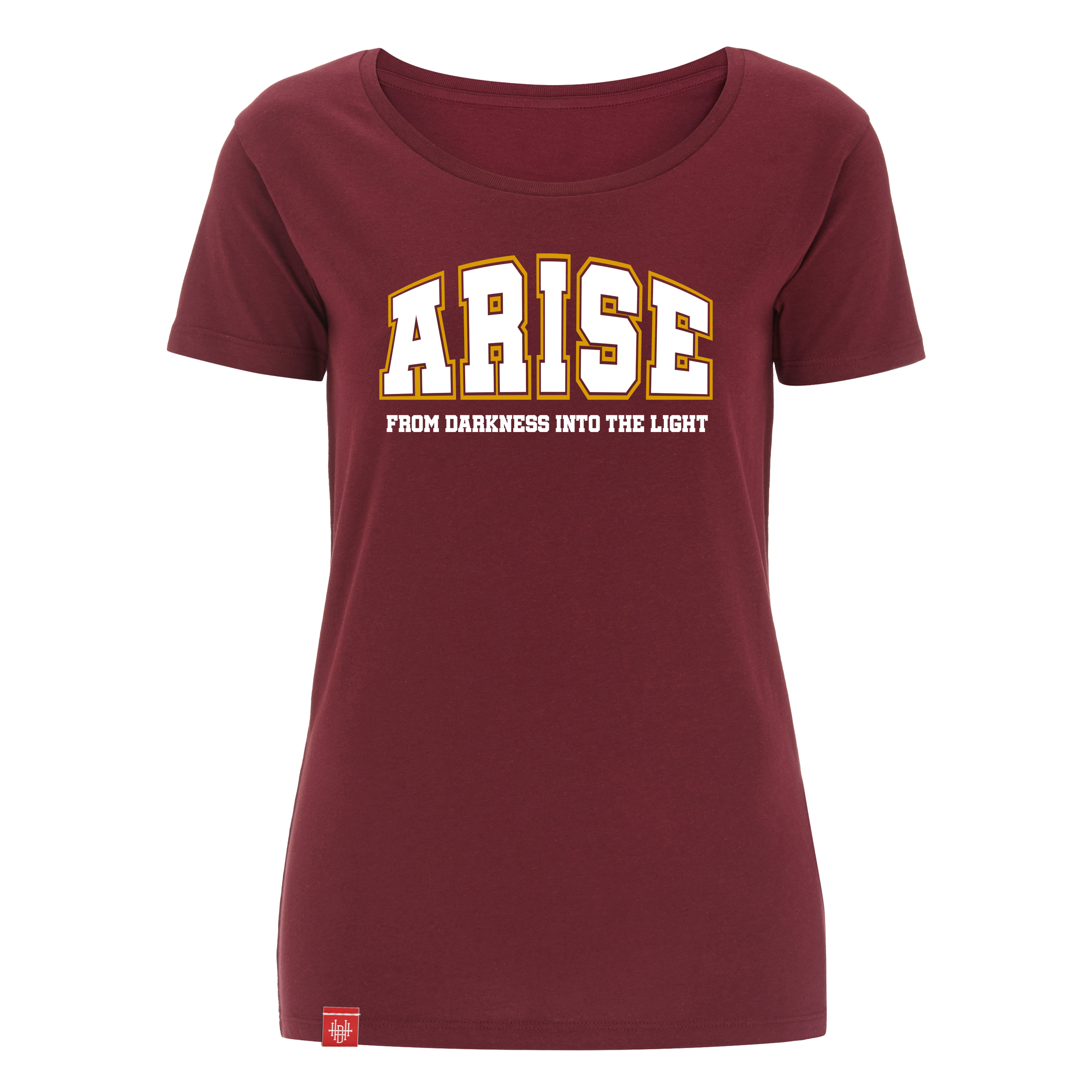 Girlie-Shirt Arise – from darkness into the light – burgundy