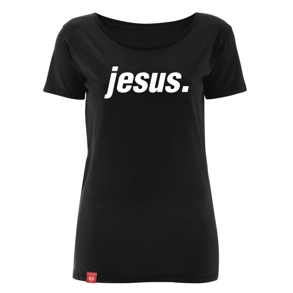Girlie-Shirt jesus. (Schwarz)