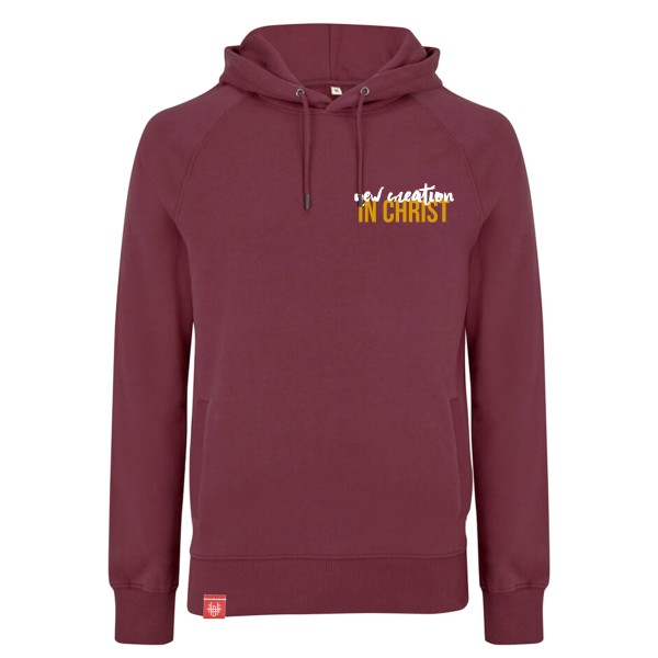 Hoodie – New creation in christ – burgundy