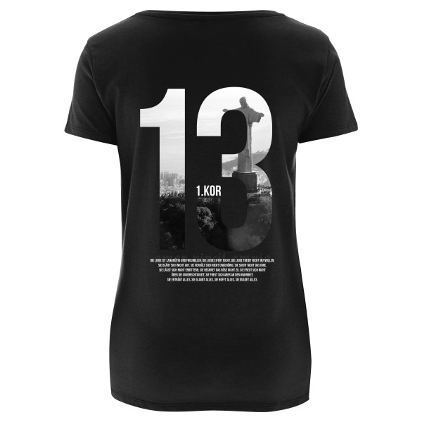 Girlie-Shirt – 1. Korinther 13 – schwarz