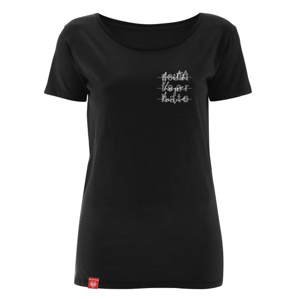 Girlie-Shirt – Hope over fear – schwarz